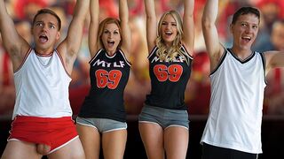 Football Final Celebration with two sexy Step Moms Rachael and Sedona