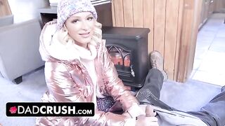 The old pervert fucks his stepdaughter’s pussy and tits hard