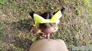 A girl in a gentle mood has sex with her boyfriend in POV style