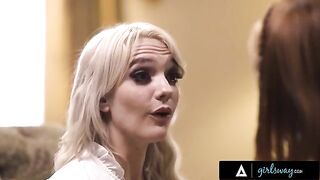 Kenna James finds comfort in passionate lesbian sex with her lucky charm after a terrible day