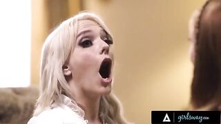 Kenna James finds comfort in passionate lesbian sex with her lucky charm after a terrible day