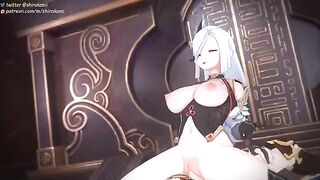A bunch of Genshin Impact girls are getting fucked and creampied in this SFM video