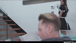A hot Spanish maid seduces the master of the house