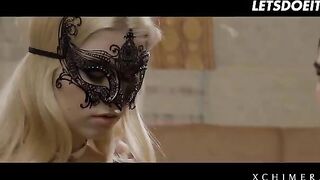 Blonde babe Misha Cross fucked by two cocks in passionate sex