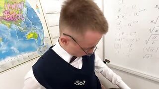 The hottest teacher is fucking with two students in a steamy scene