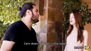 The girl forgot about her boyfriend and got intimate with the daddy