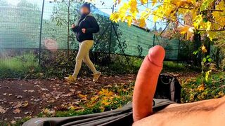 A riskier titty fuck in the park with a stranger MILF
