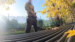 A riskier titty fuck in the park with a stranger MILF