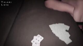 A girl played cards with her boyfriend and got on his dick