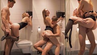 Pervert guy fucked his stepsister in the bathroom wearing a mini dress