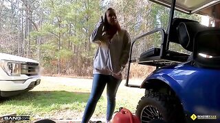 Our mechanic got lucky with a busty blonde babe, Bailey Brooke