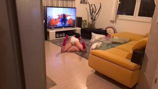 Pervert guy gets caught watching porn by his horny stepsister