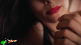 Red lipstick blowjob with a crazy stepmom in a steamy POV close-up scene