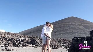 We climbed a volcano and he erupted in my mouth in real life