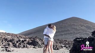 We climbed a volcano and he erupted in my mouth in real life