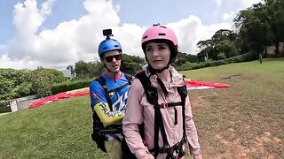 Paragliding and squirting adventure in Costa Rica with a thrilling climax