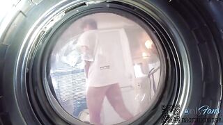 Girl was looking for panties in the washing machine and had intimate moment with boyfriend