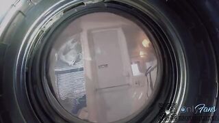 Girl was looking for panties in the washing machine and had intimate moment with boyfriend