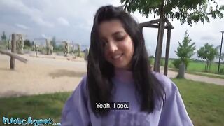 A sexy college girl is fucking on camera for money