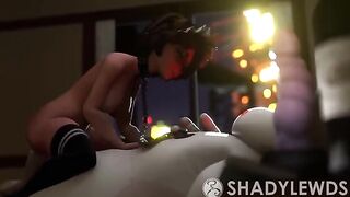 Aunt Cass gets fucked by Baymax’s big dick in an animated scene