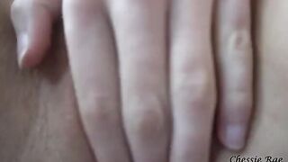 Busty girlfriend gets her pussy wet with a dildo