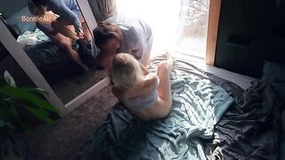 The couple makes love right in front of the mirror, it’s incredibly hot!