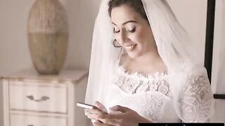 A bride joins her cheating wife and a naughty friend for a steamy threesome