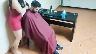 A girl got her pussy creampied by a friend's dad who cut her hair