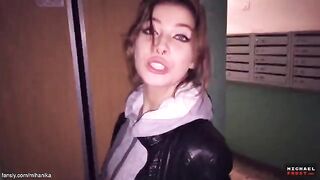 A couple had sex on the city streets and got cum on their panties