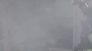 Firefighters fuck inked slut Monika Fox in an orgy scene