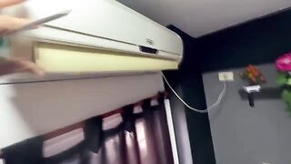 A woman has hardcore sex with the guy who repaired her air conditioner because she could not pay him