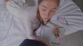 Stepsister makes her very first blowjob in this exclusive video