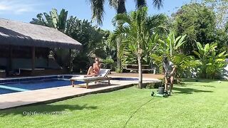 My gardener is a bad worker but he mows my lawn with passion