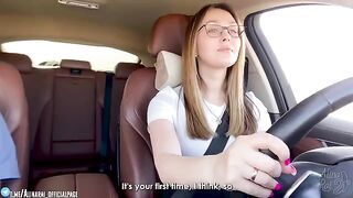The stepson's cock was hardened after driving lessons with his hot stepmom
