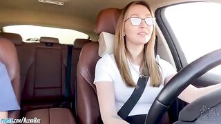 The stepson's cock was hardened after driving lessons with his hot stepmom