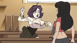 The Girl with the Big Cock-Sucking Tits is Back as a Barista