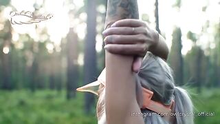A hot blondie gets fucked in the forest by her neighbor