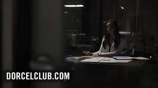 The gorgeous Emily Willis worked extra hours with her boss in a steamy scene