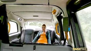 A sexy passenger squirts on the driver's cock in a Fake Taxi scene