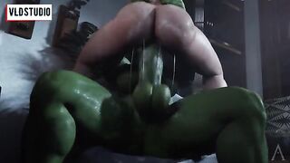 Futanari Marvel Heroes Fuck Each Other in 3D Hentai