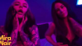 Two girls are not bored anymore, they have a new playmate