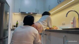 A couple has an intimate encounter at home, exploring each other fully