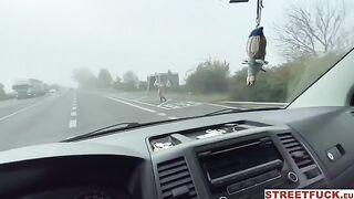 Canadian Sky Pierce gets fucked on cam while driving