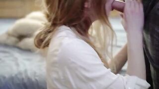 A young girl had sex with her boyfriend using a huge dildo