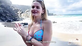 A guy fucked a girl with a luxurious ass on the beach