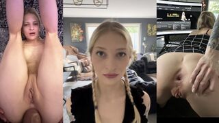 The hottest teen takes it hard in her tight ass, facial included