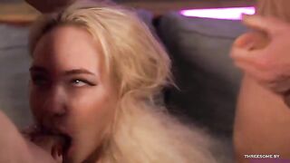 Bella Mur and Nigonika in a double blowjob scene