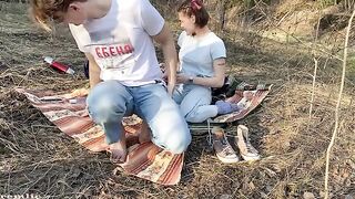 You can go camping with this whore in the woods
