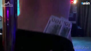 An orgy is taking place backstage at a Swinger Party. The girls are getting fucked