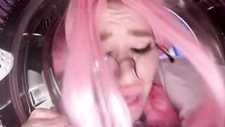 My stepsister got stuck in the washing machine and I took advantage
